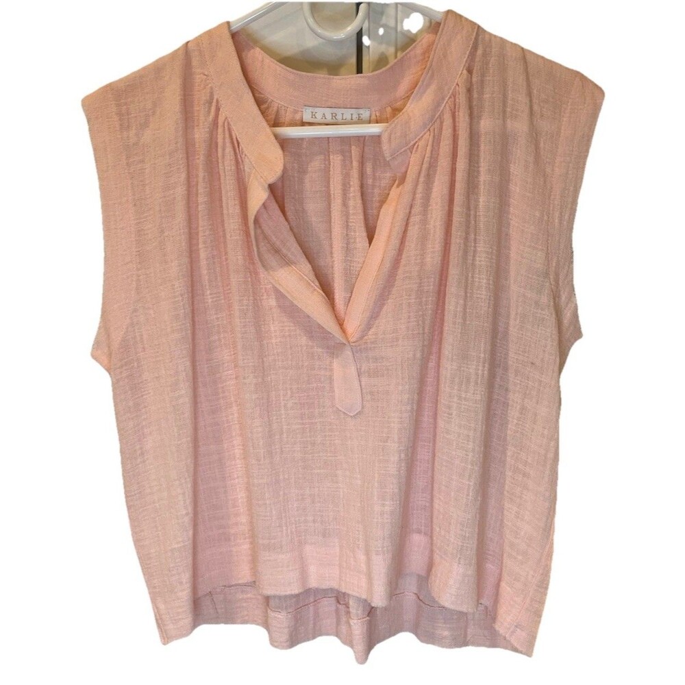 Women's Karlie 100% Cotton Sleeveless Gauze Top - Size M